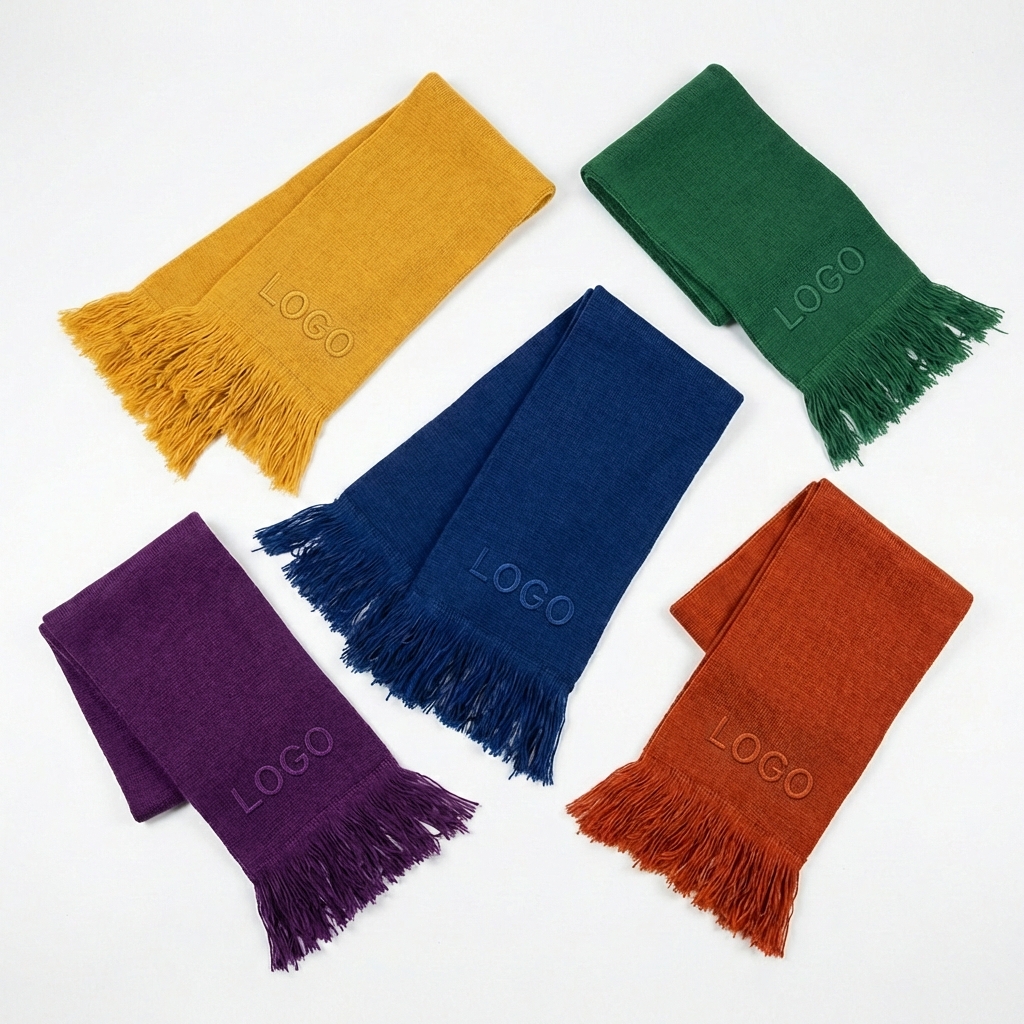 Solid Color Acrylic Fan Scarf