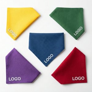 Solid Color Triangle Pet Bandana Scarf Set