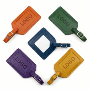 Custom Logo PU Leather Travel ID Tags