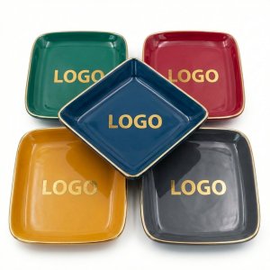 Elegant Haven: Set of 5 Ceramic Jewelry Dishes in Assorted Colors